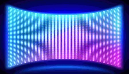 Flexible LED screen displaying vibrant curved visuals